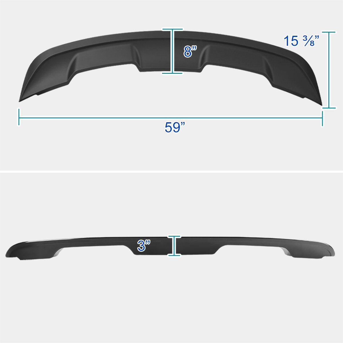 Ford Mustang GT500 Style Rear Spoiler 2015-2021 - Bright Black