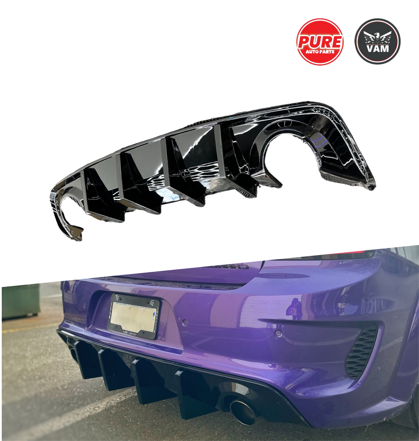 Dodge Charger SRT Rear Diffuser 2015-2021 - Glossy Black