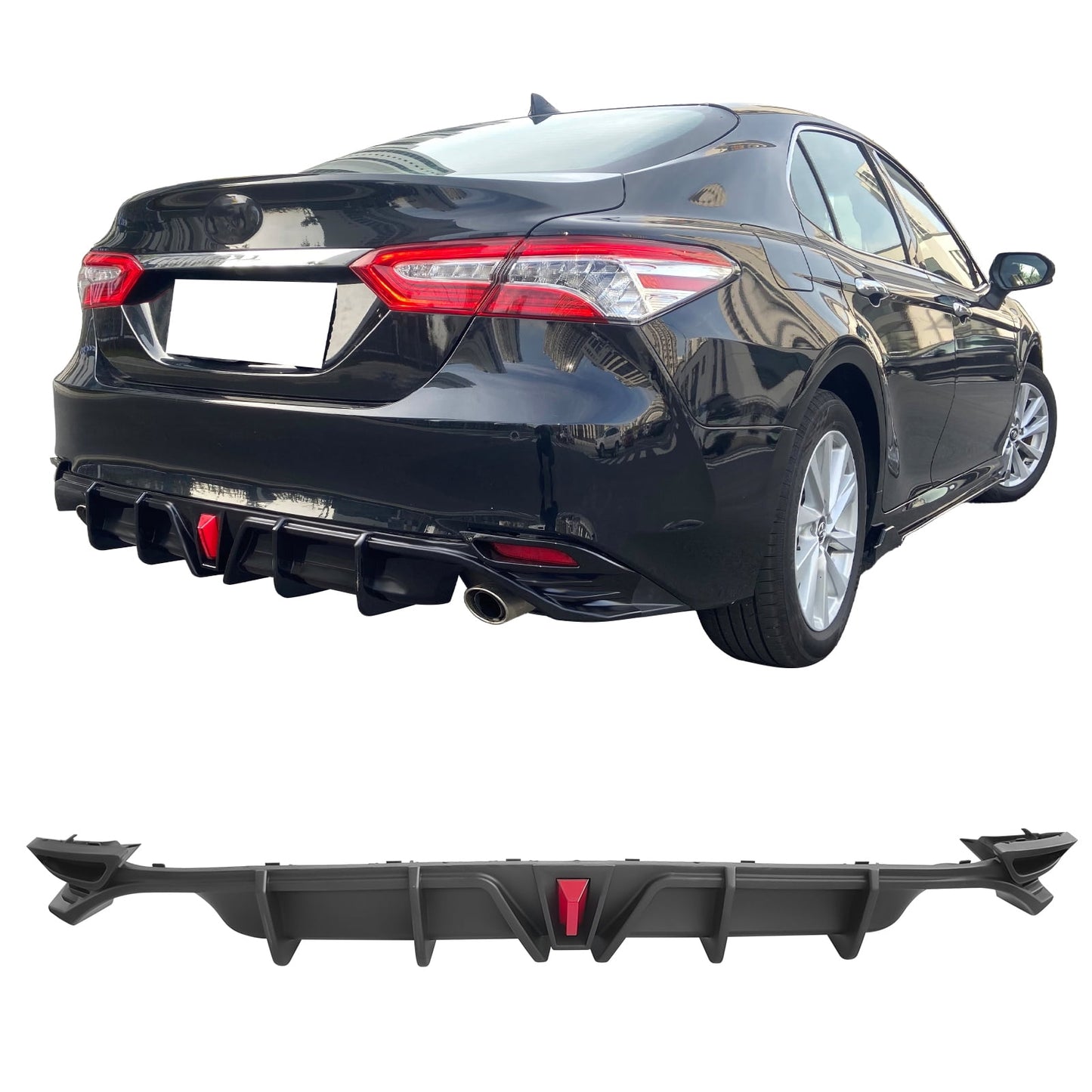 Toyota Camry With Light Rear Diffuser 2018+ - Glossy Black