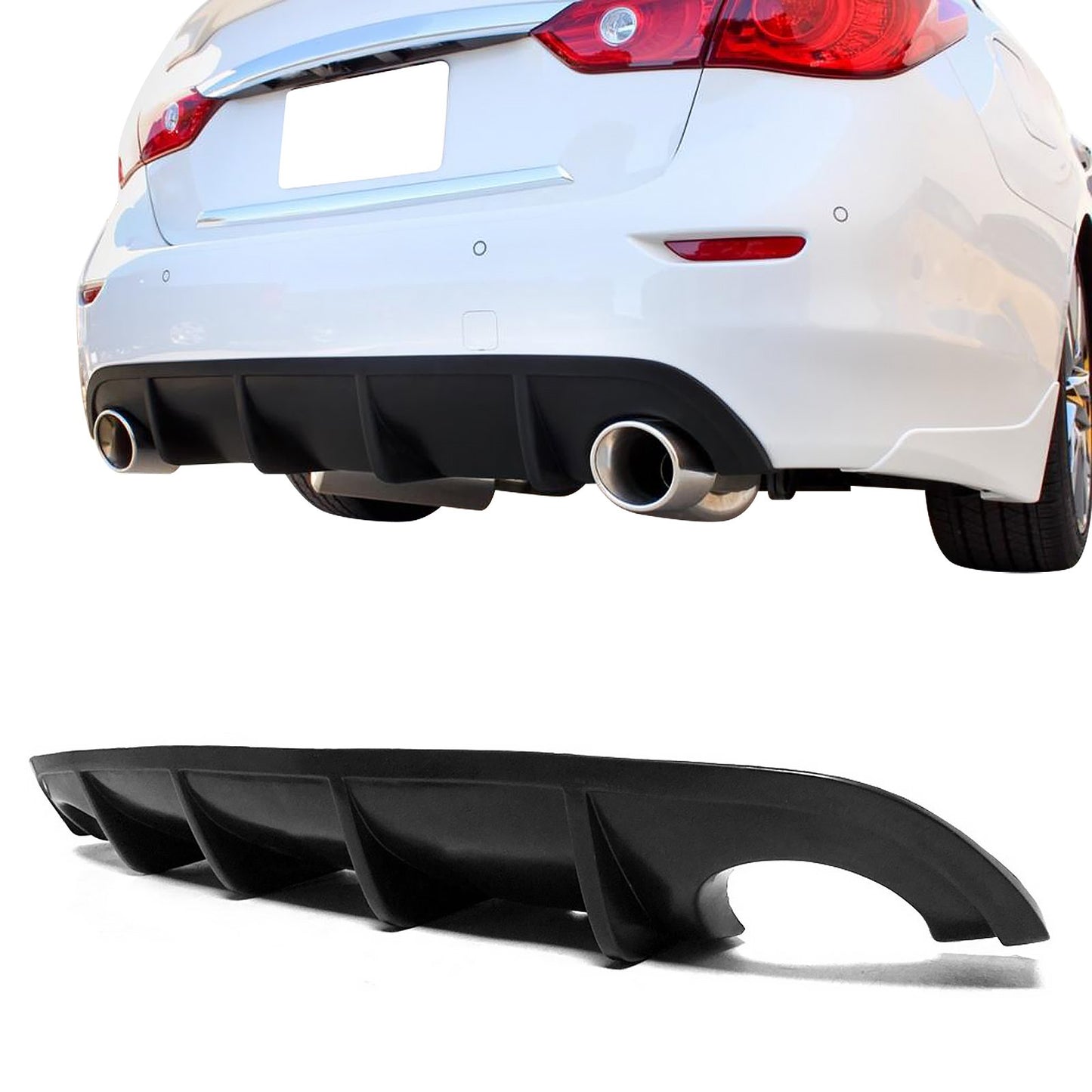 Infiniti Q50 Sport Car Rear Lip 2014-2017 - Bright Black