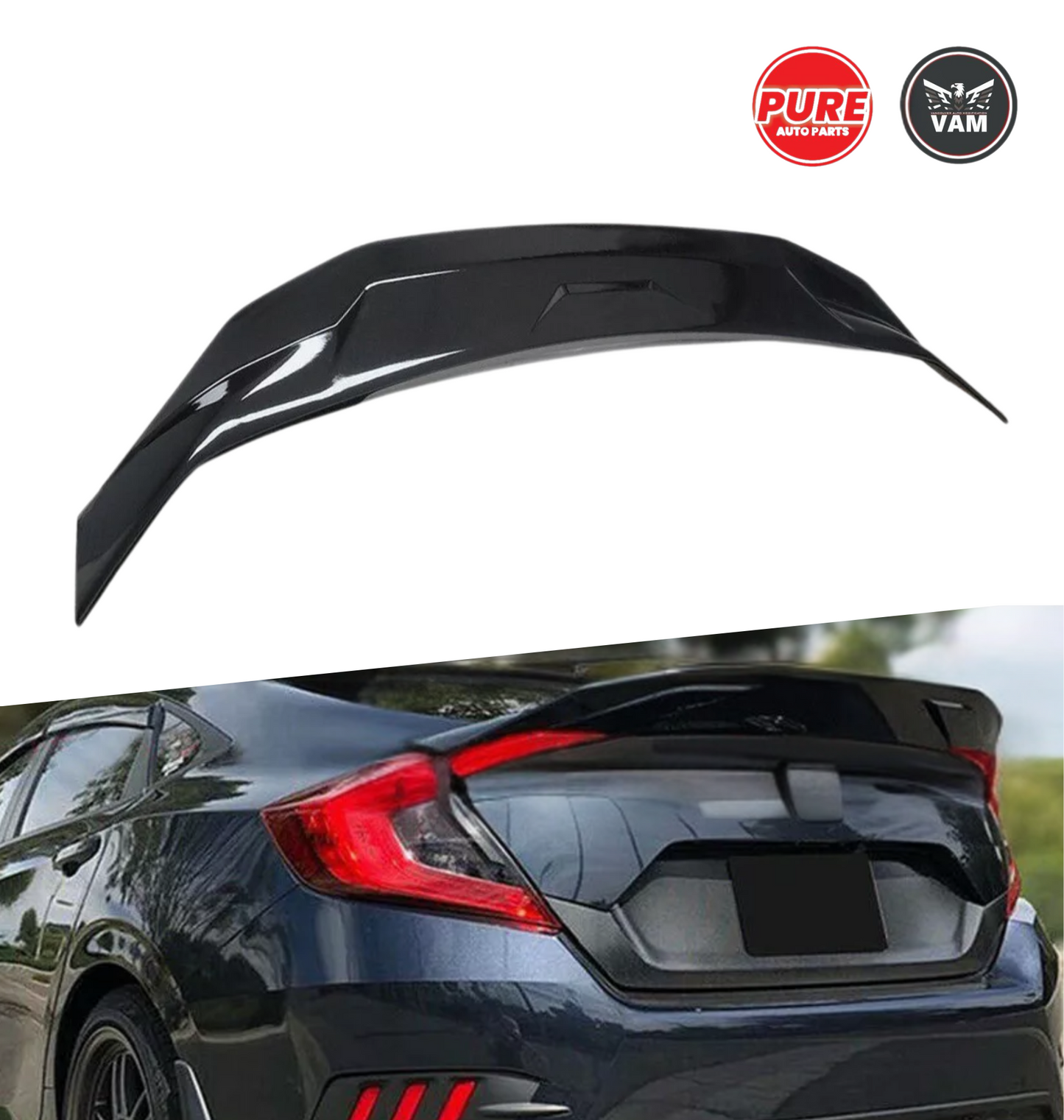 Honda Civic Rear Spoiler 2018-2020 - Glossy Black