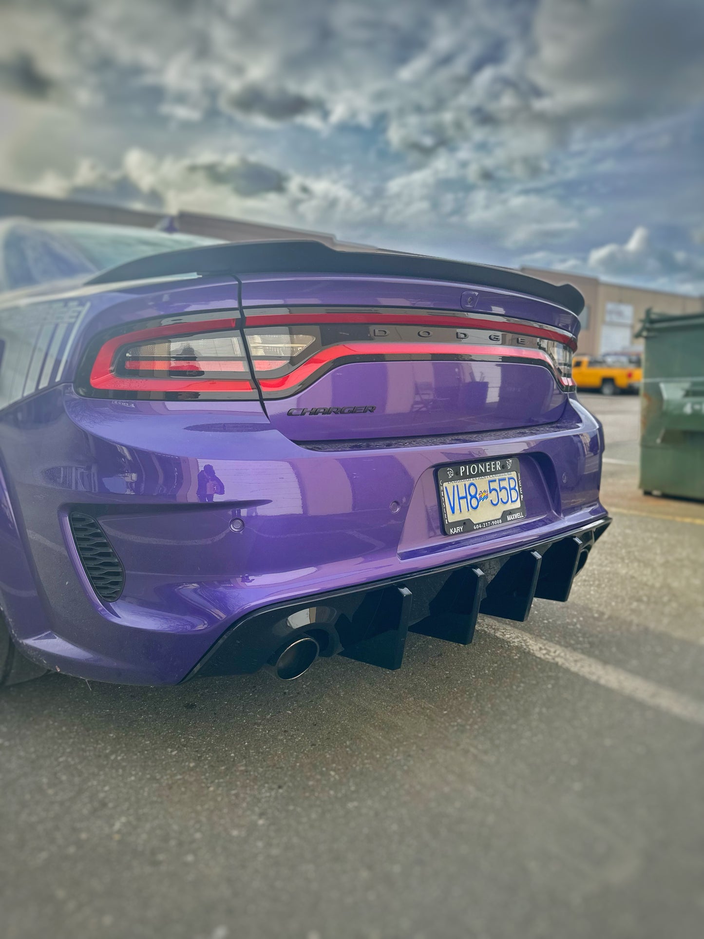 Dodge Charger SRT Wide Body Rear Diffuser 2015-2021 - Glossy Black