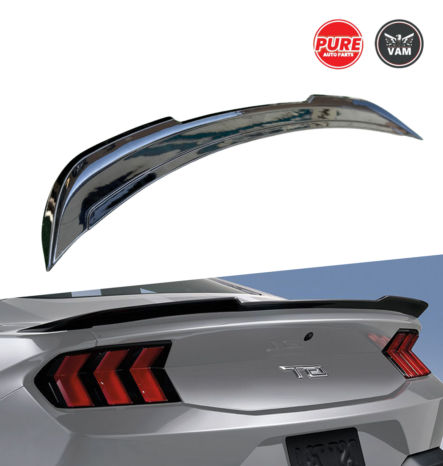 Ford Mustang Original Factory Style Rear Spoiler - Bright Black